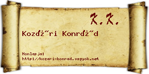 Kozári Konrád névjegykártya